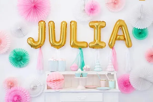 13in Air-Filled Gold Letter Balloon