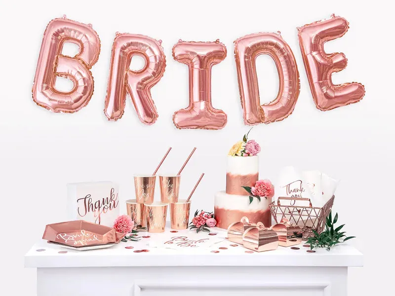 13in Air-Filled Rose Gold Letter Balloon