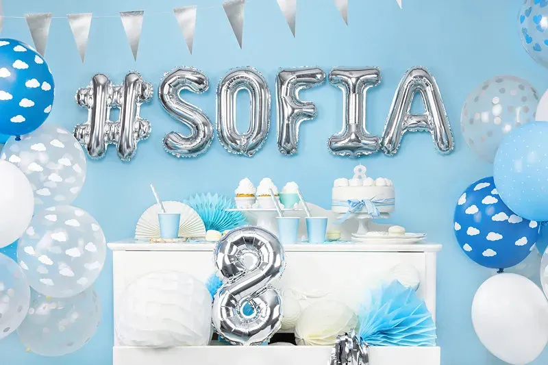 13in Air-Filled Silver Letter Balloon