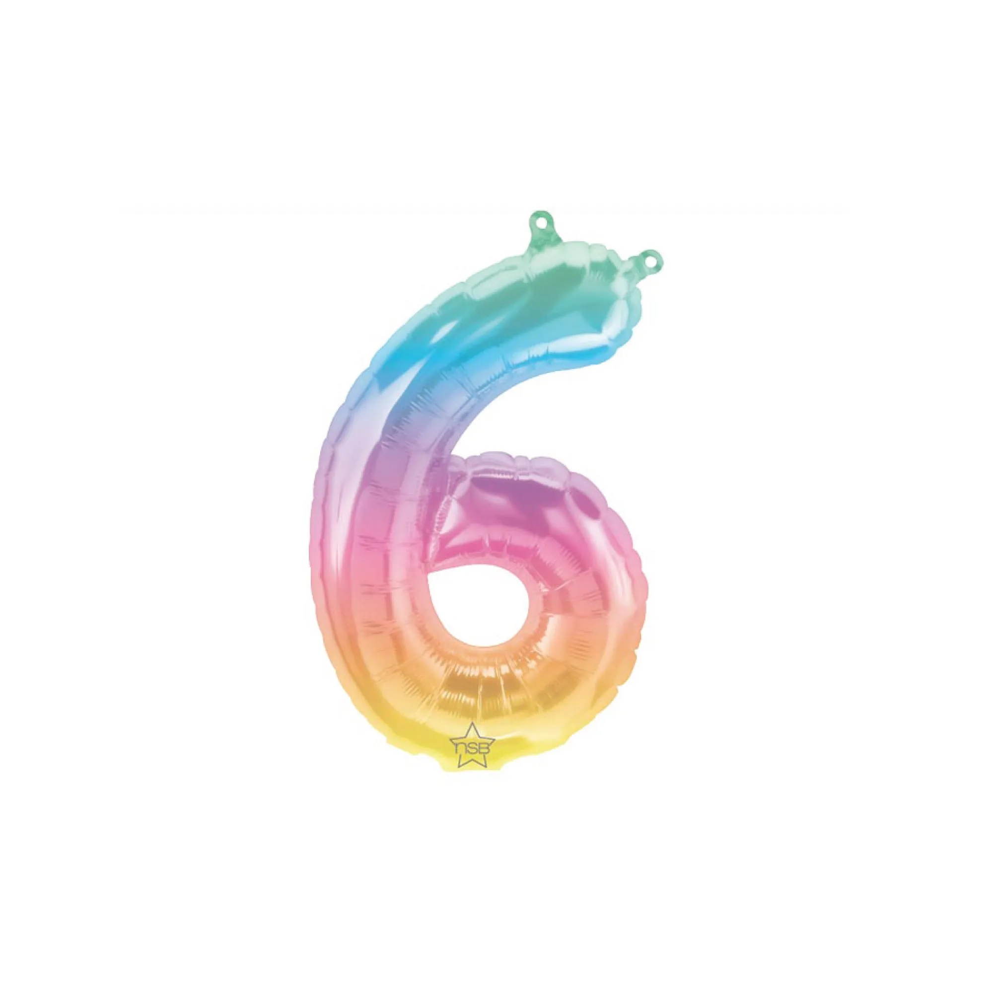 16 Rainbow Ombre Number Balloon 0-9