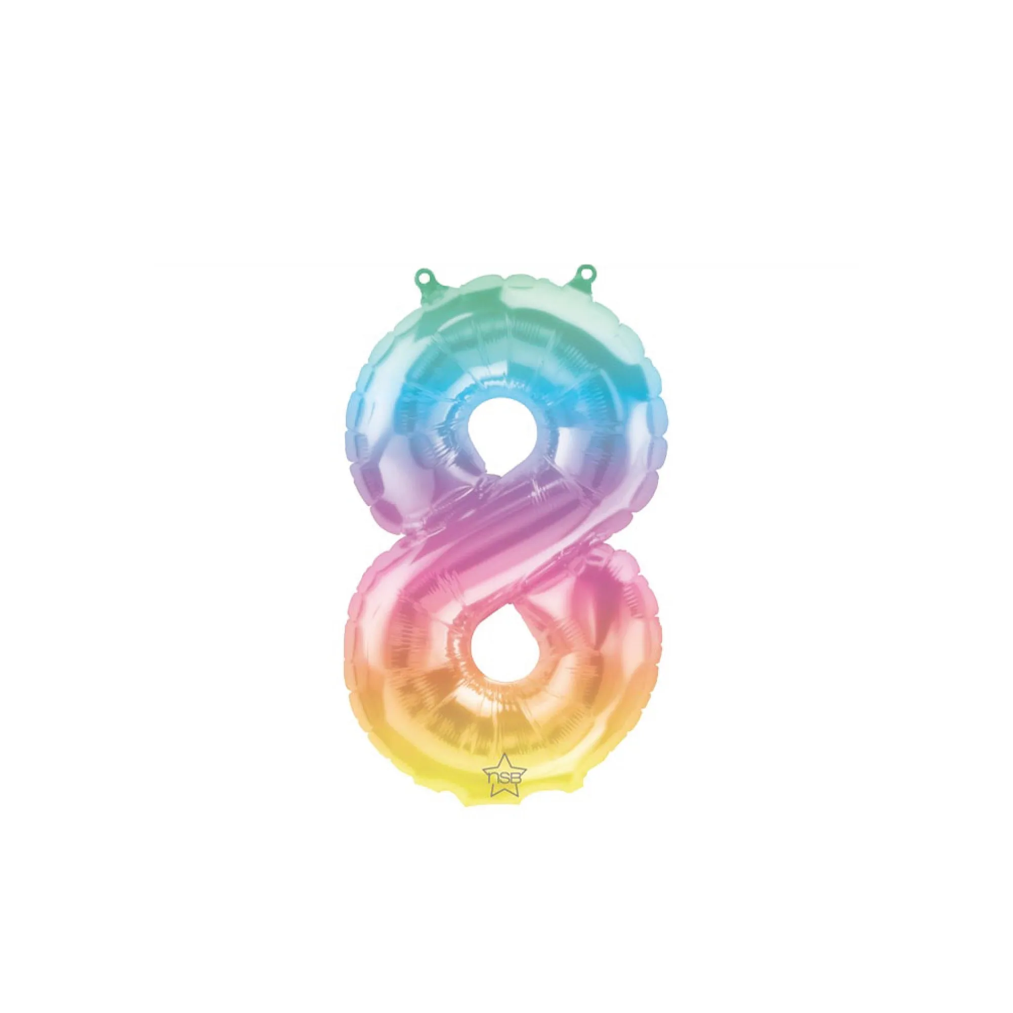 16 Rainbow Ombre Number Balloon 0-9
