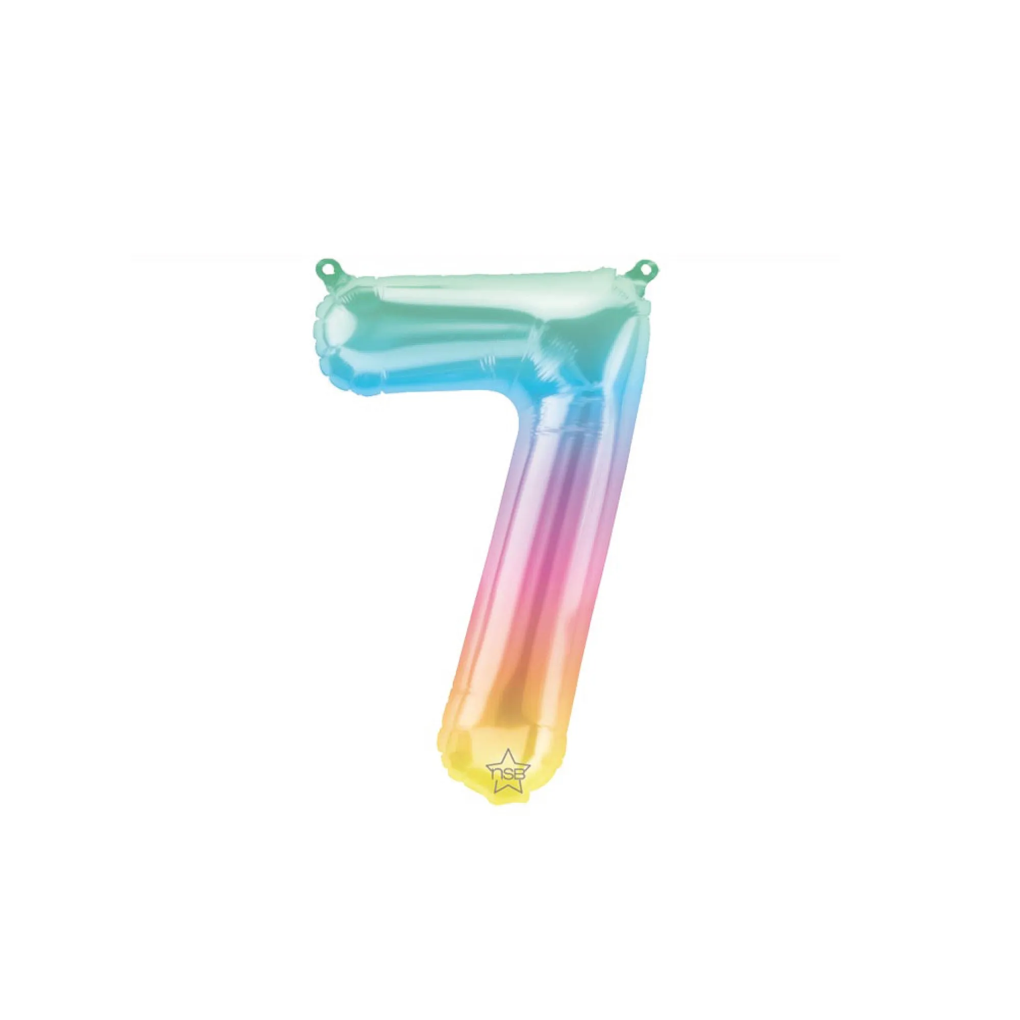 16 Rainbow Ombre Number Balloon 0-9