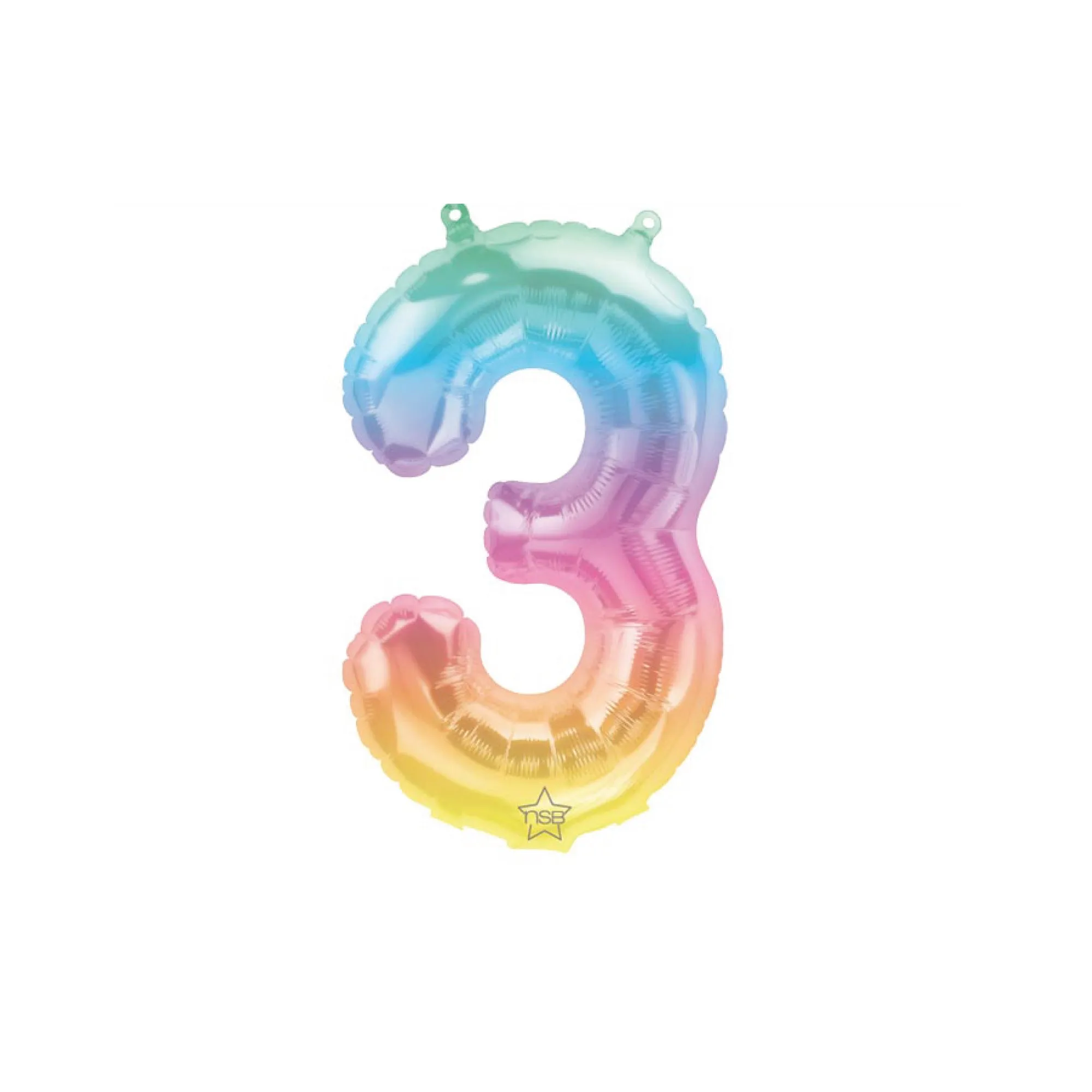 16 Rainbow Ombre Number Balloon 0-9