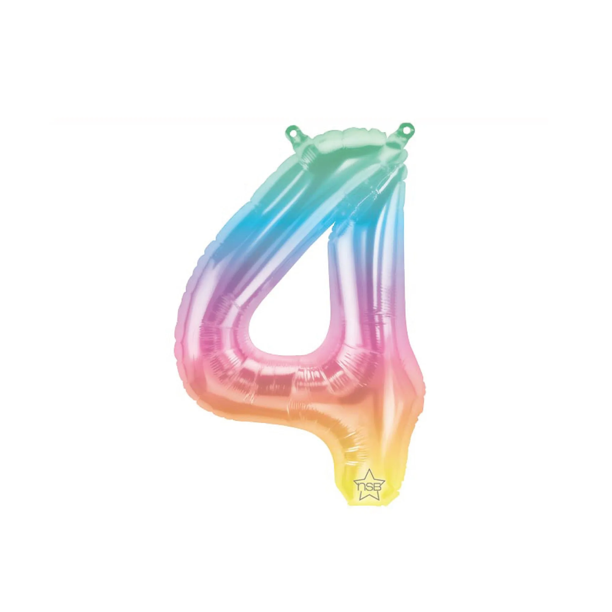16 Rainbow Ombre Number Balloon 0-9