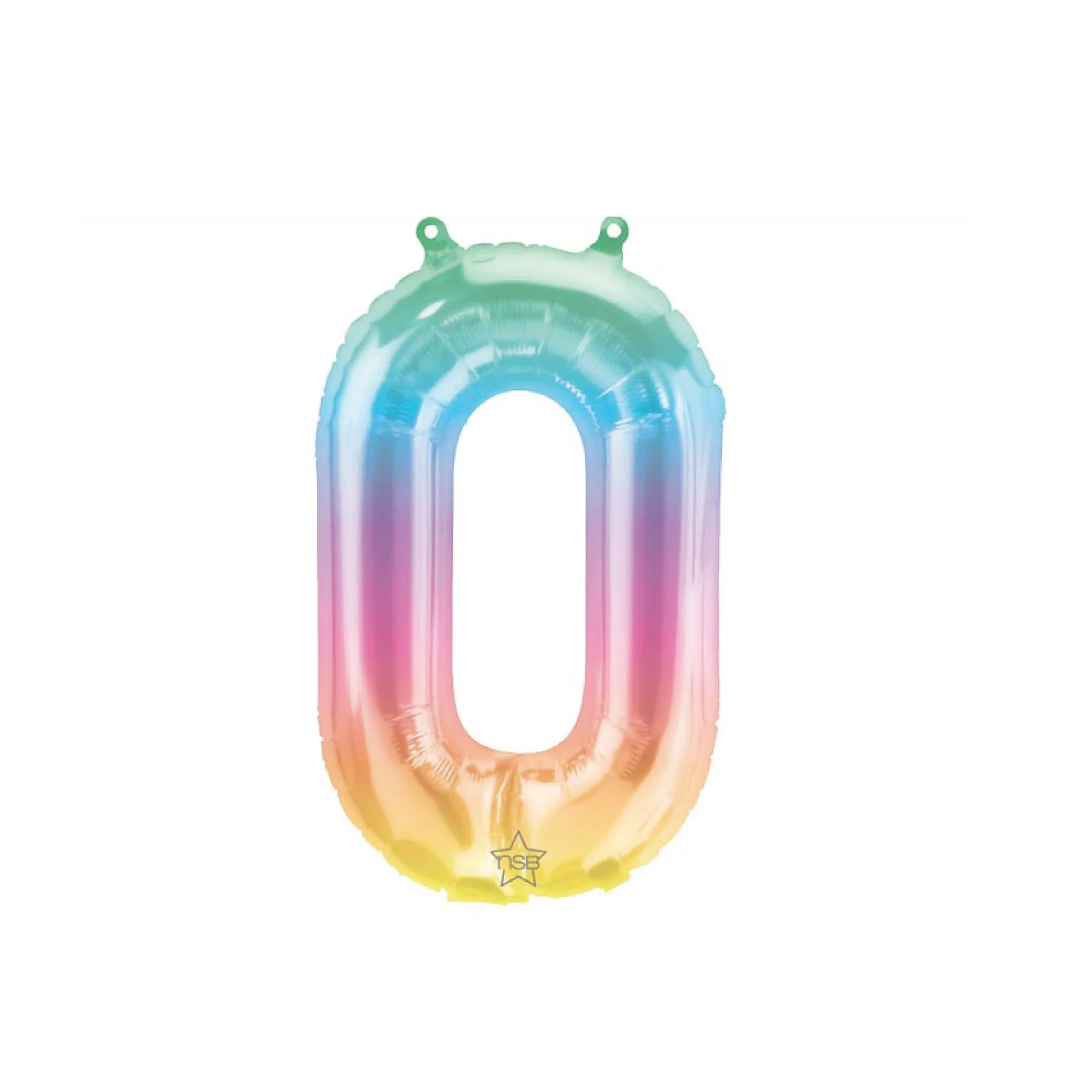 16 Rainbow Ombre Number Balloon 0-9