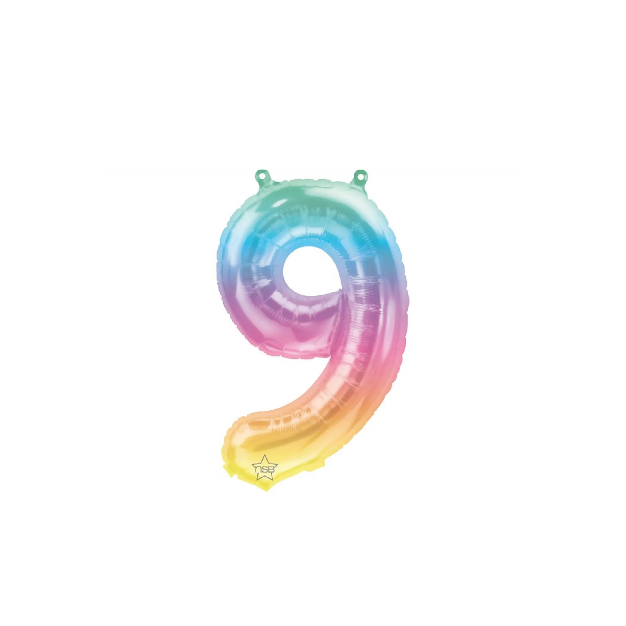 16 Rainbow Ombre Number Balloon 0-9