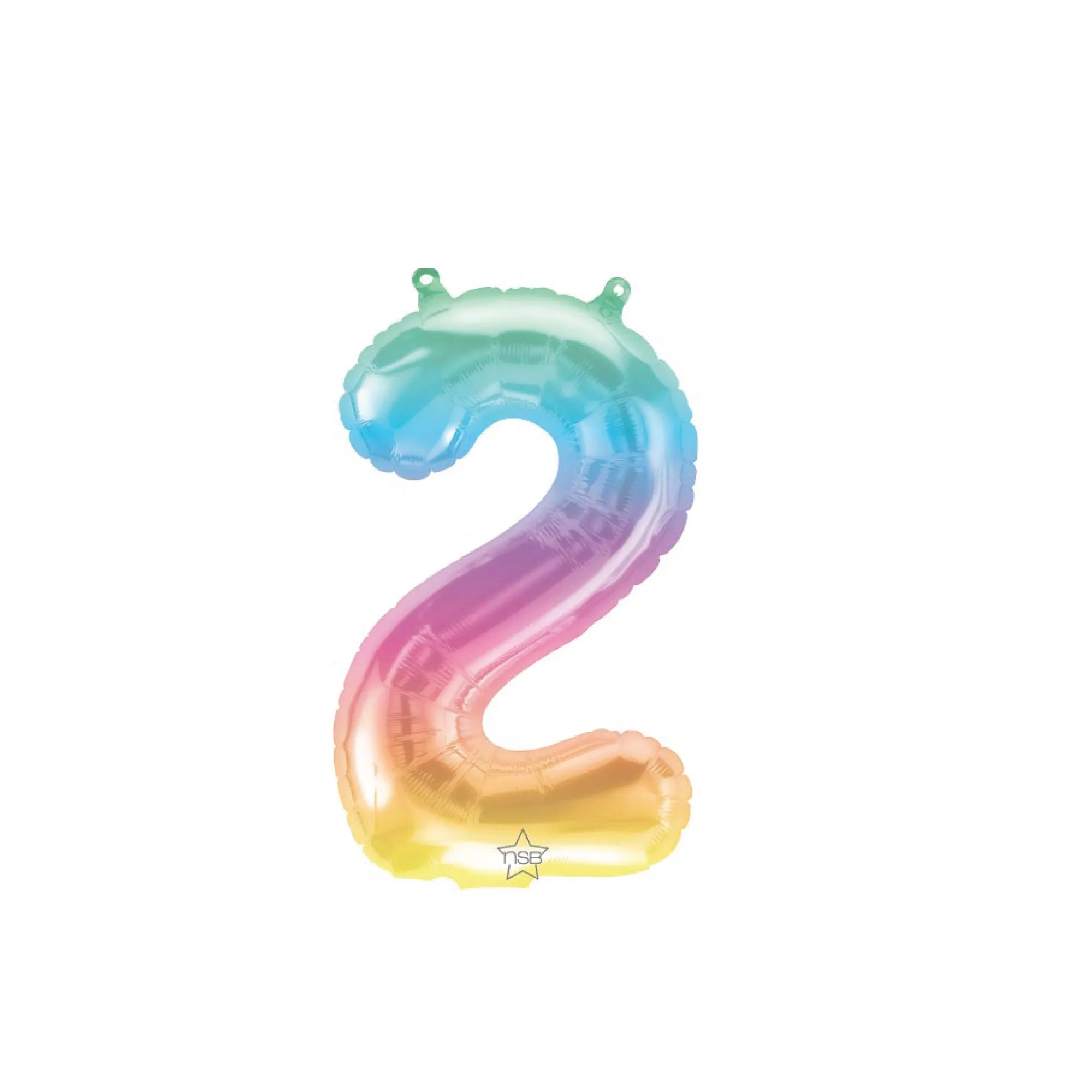 16 Rainbow Ombre Number Balloon 0-9