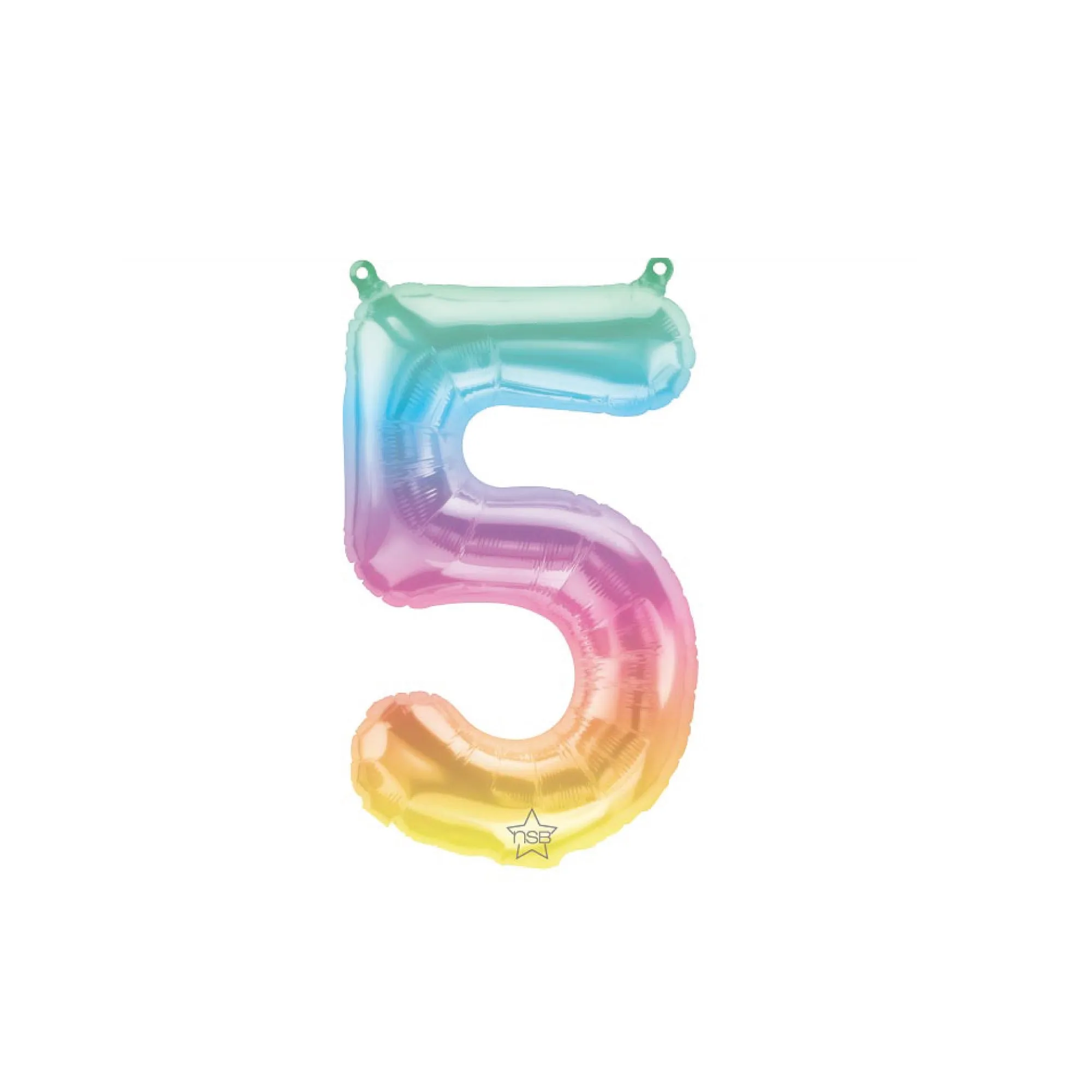 16 Rainbow Ombre Number Balloon 0-9