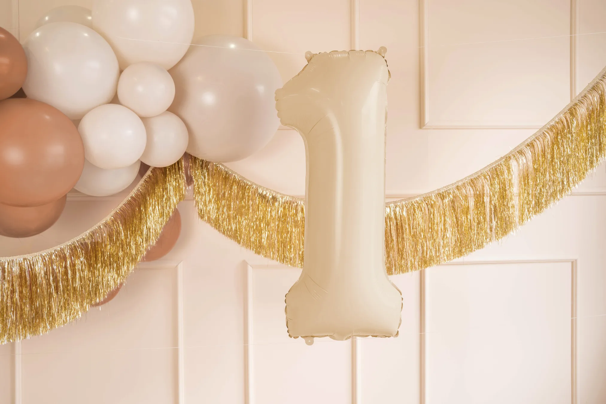 34 Beige Number Balloon 0-9