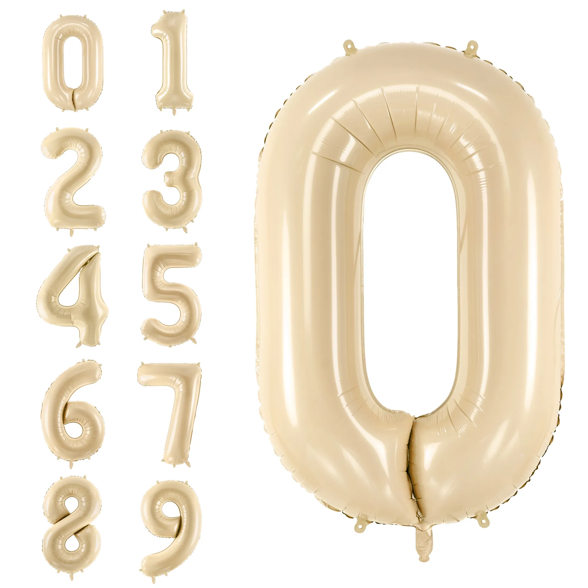 34 Beige Number Balloon 0-9