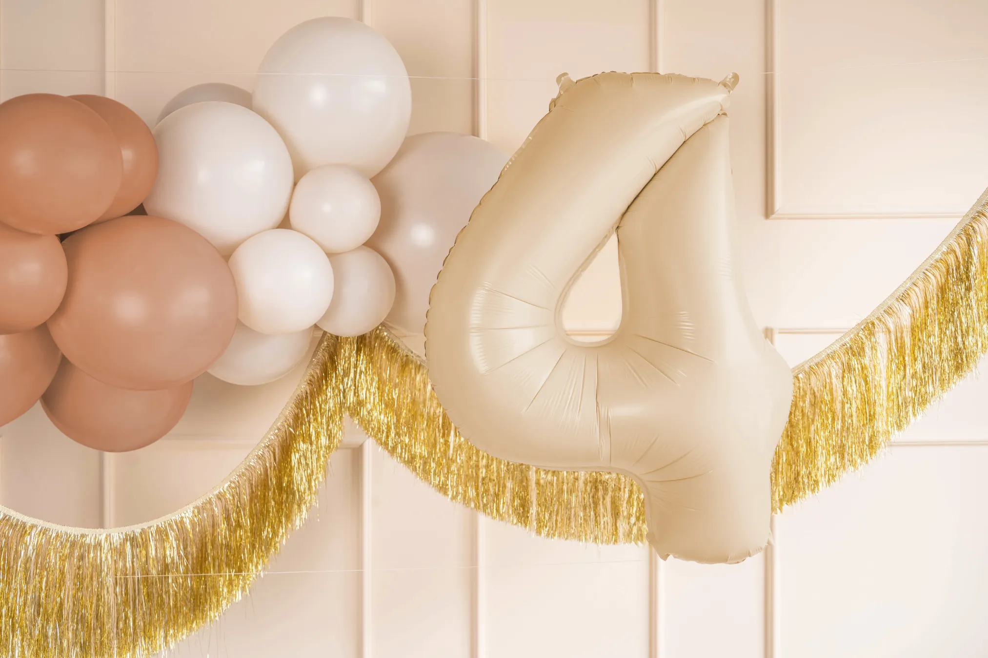 34 Beige Number Balloon 0-9