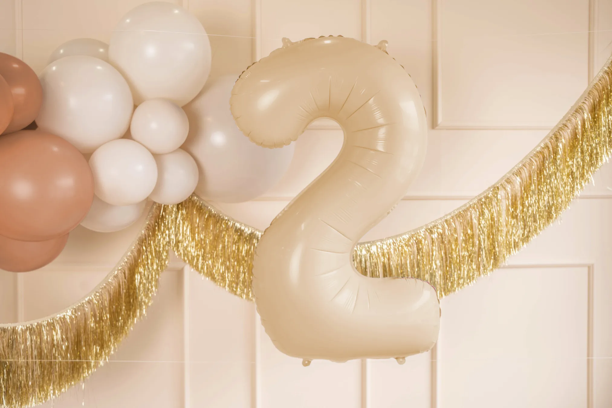 34 Beige Number Balloon 0-9