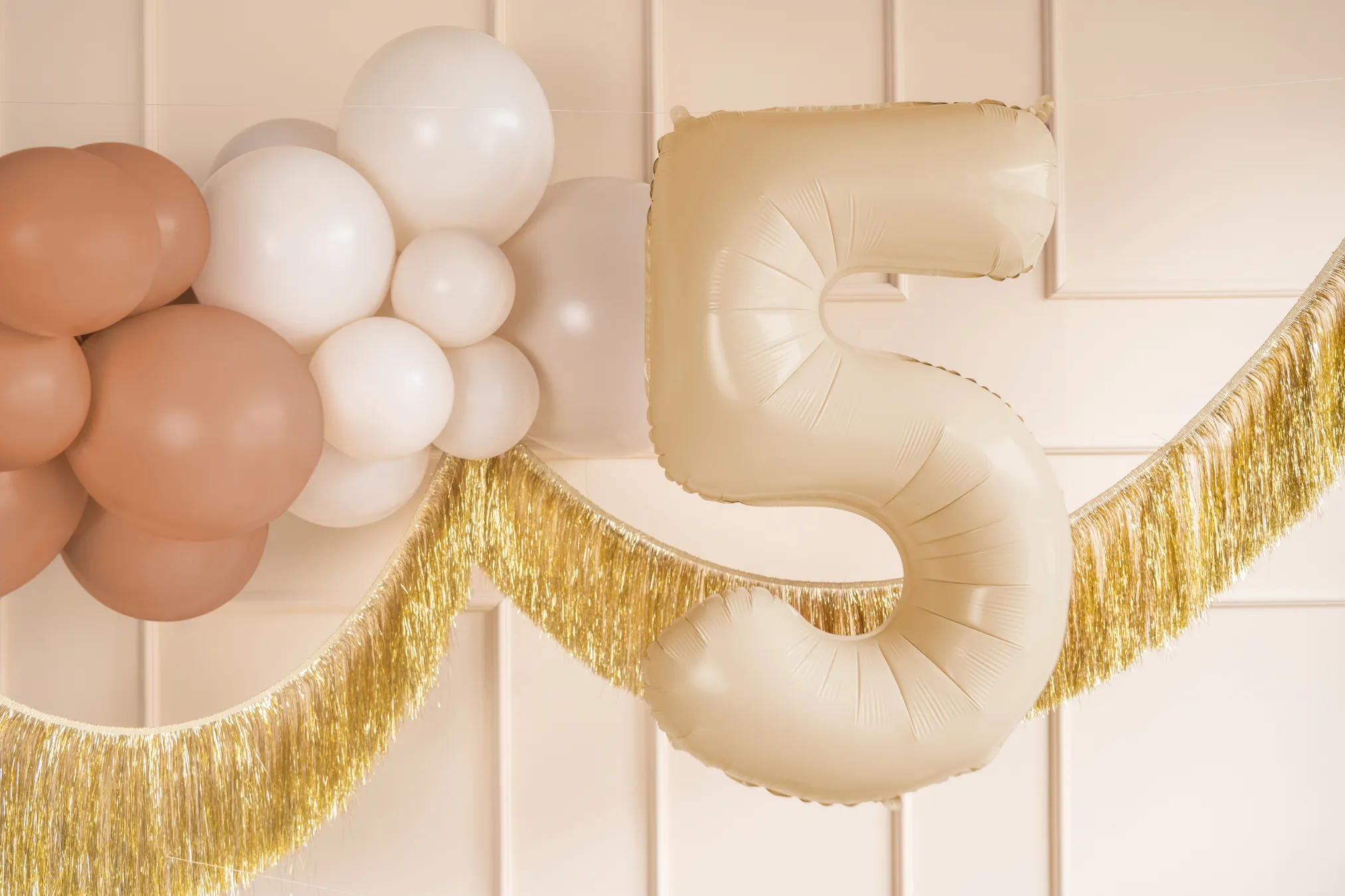 34 Beige Number Balloon 0-9
