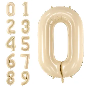 34 Beige Number Balloon 0-9