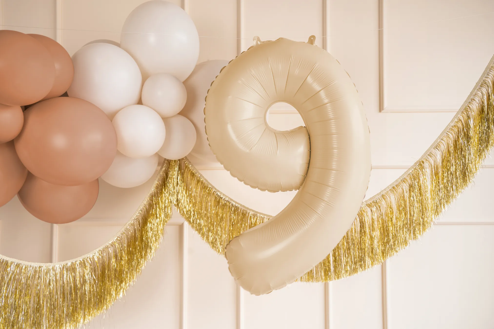 34 Beige Number Balloon 0-9