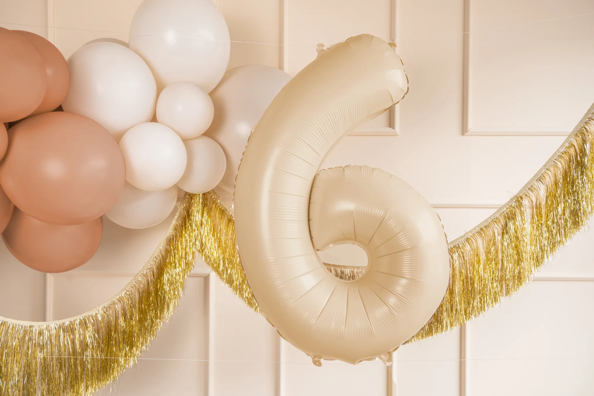 34 Beige Number Balloon 0-9