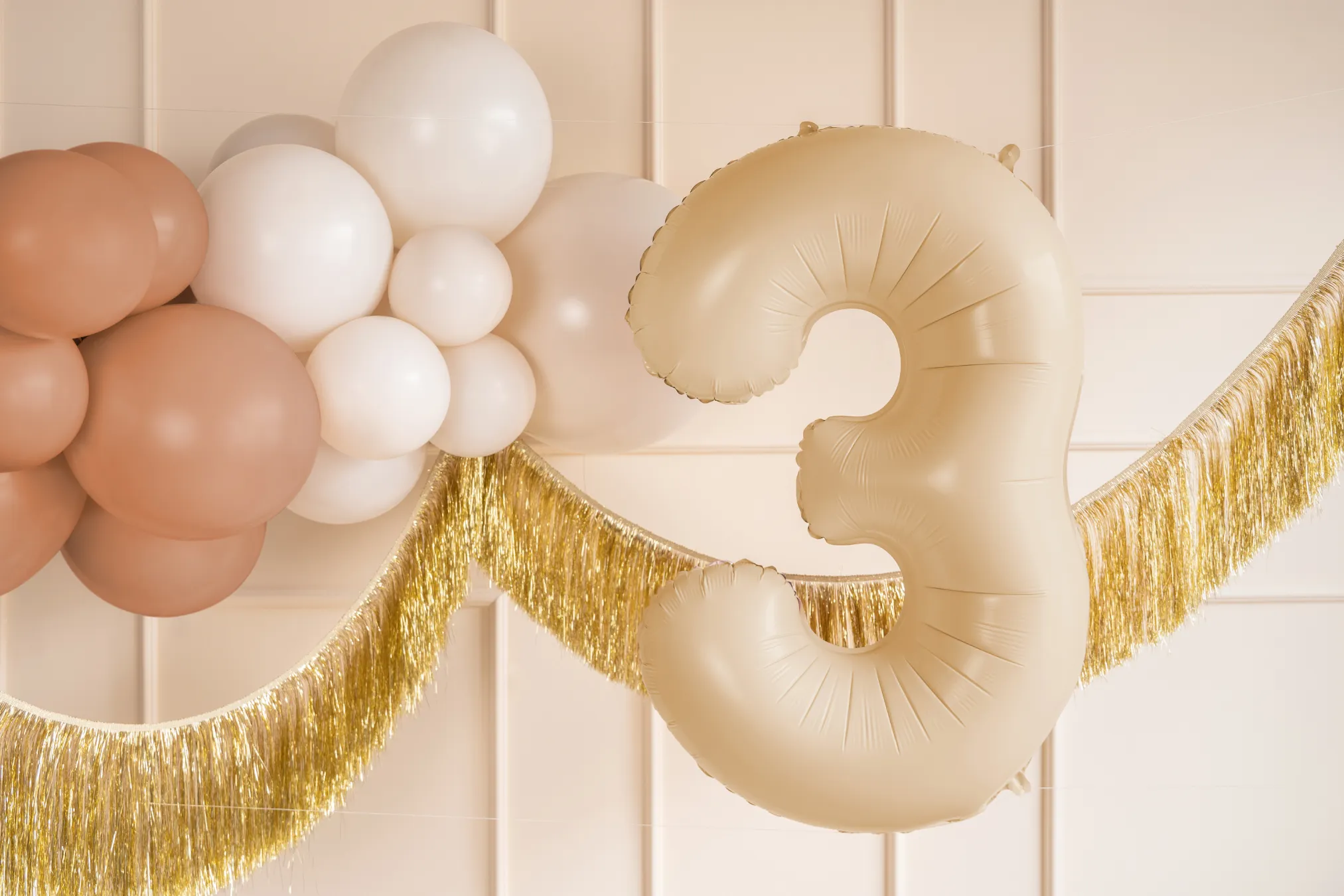 34 Beige Number Balloon 0-9