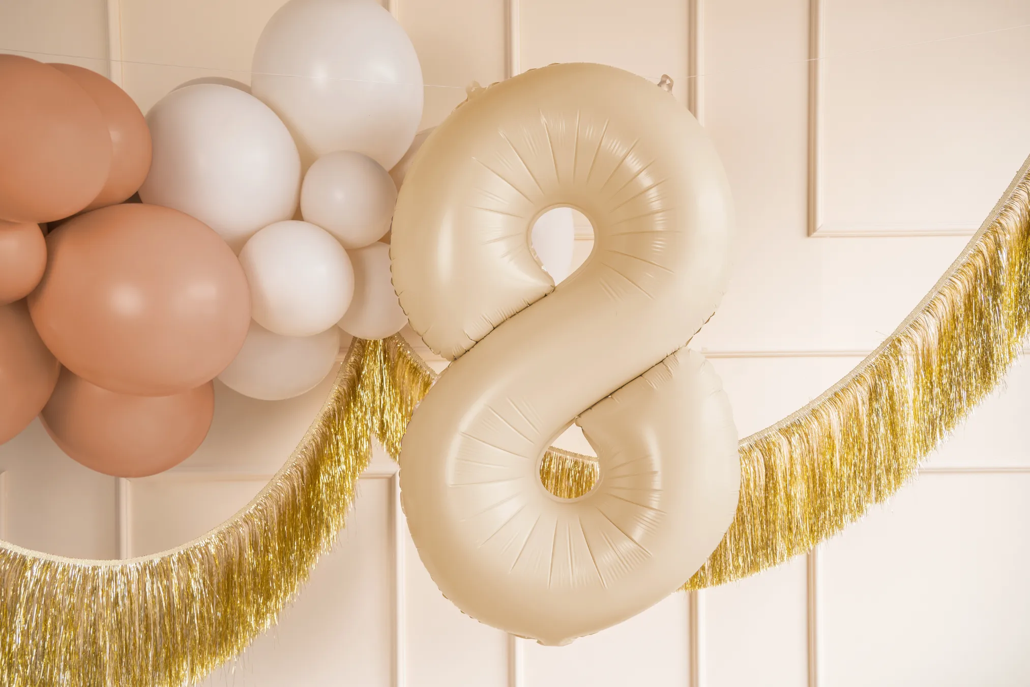 34 Beige Number Balloon 0-9