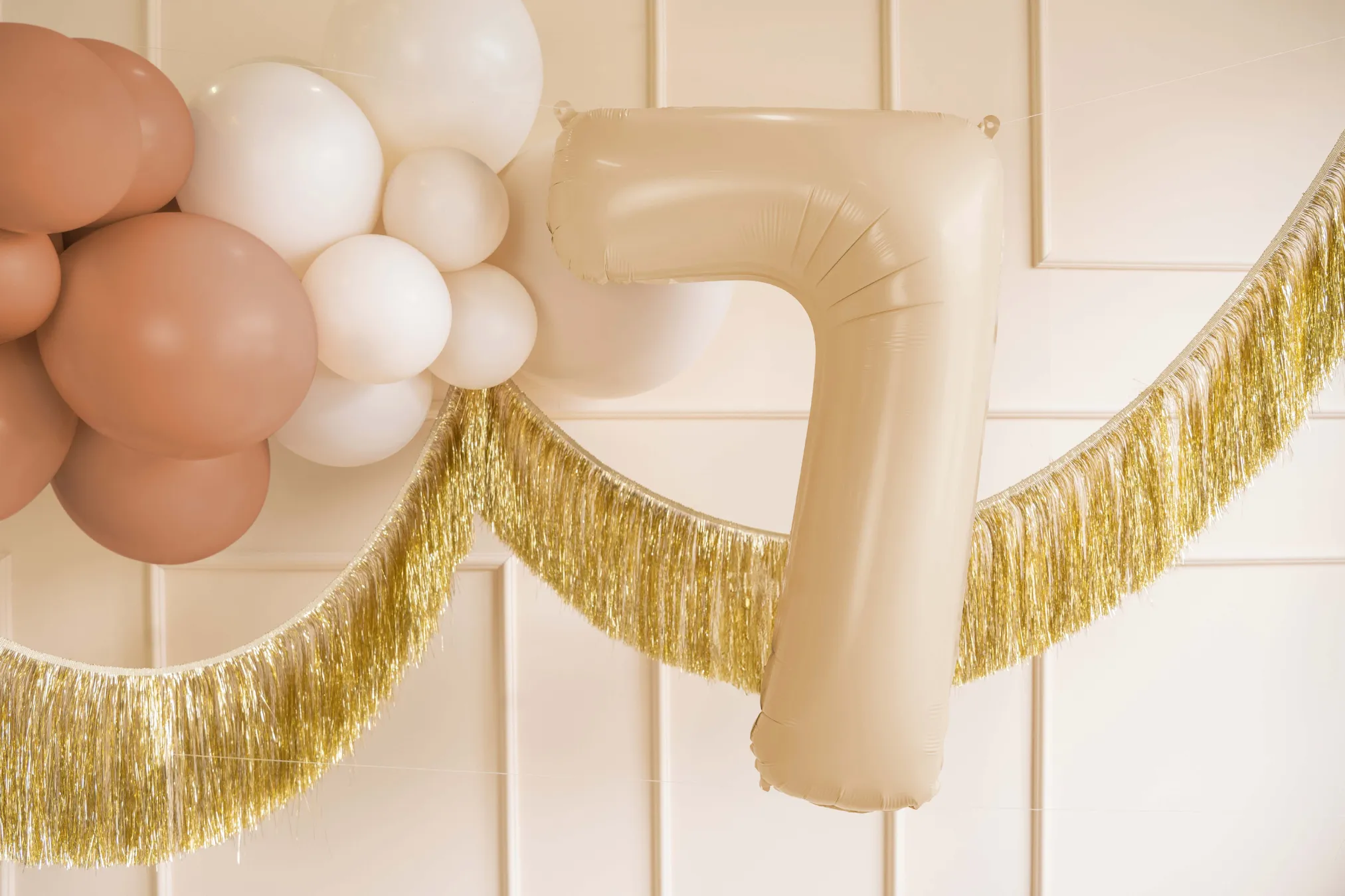 34 Beige Number Balloon 0-9