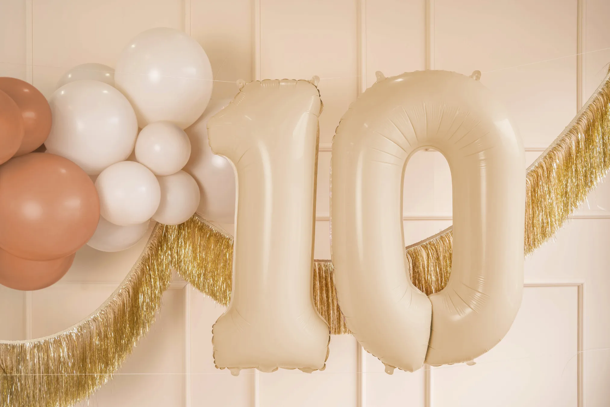 34 Beige Number Balloon 0-9
