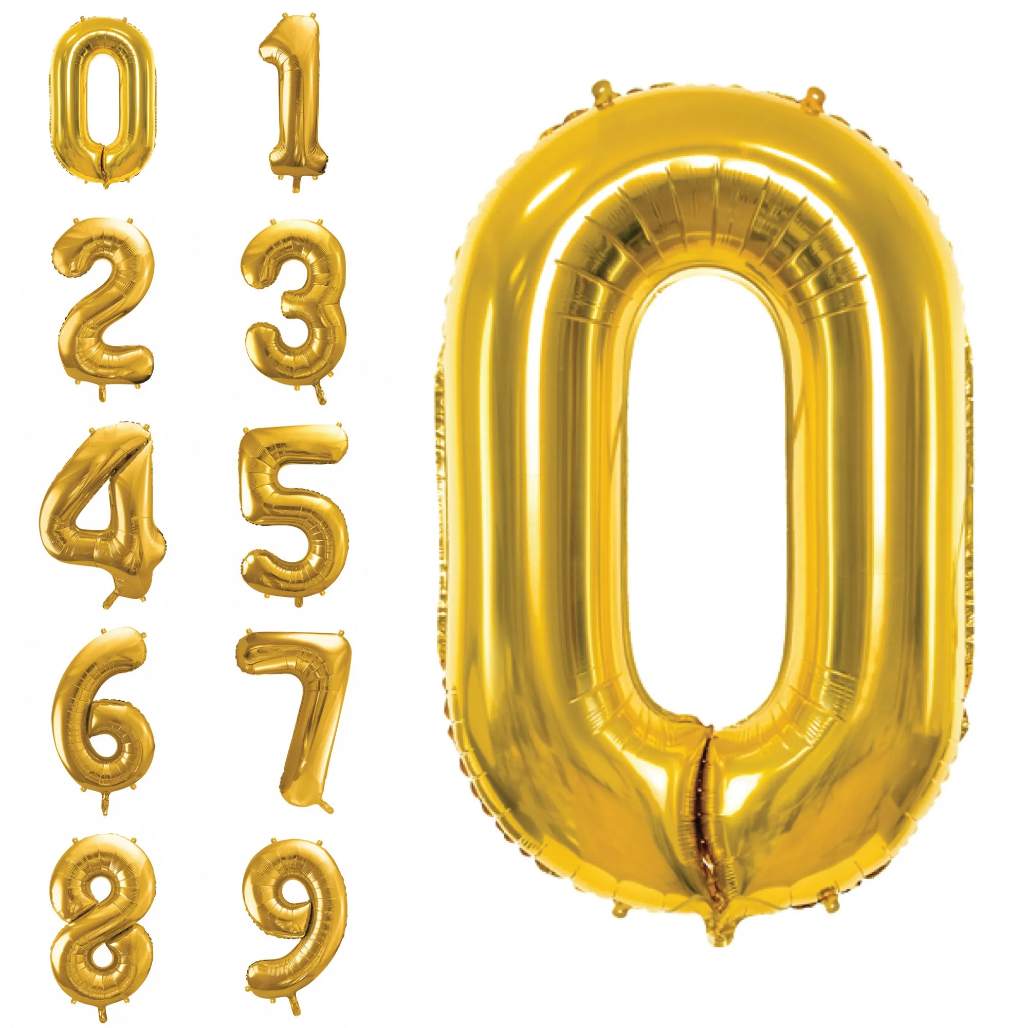 34 Gold Number Balloon 0-9