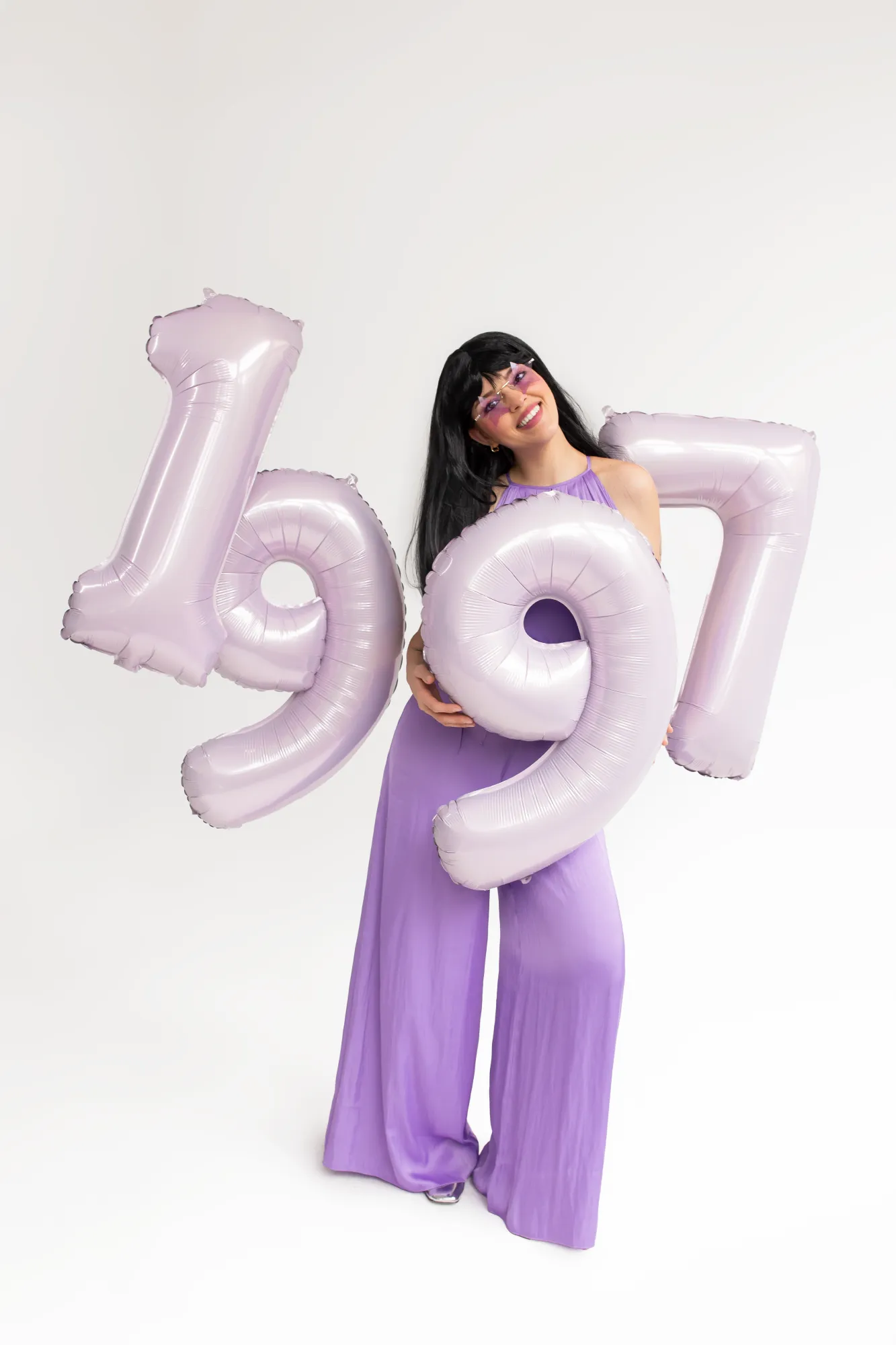 34 Purple Number Balloon 0-9