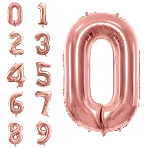 34 Rose Gold Number Balloon 0-9