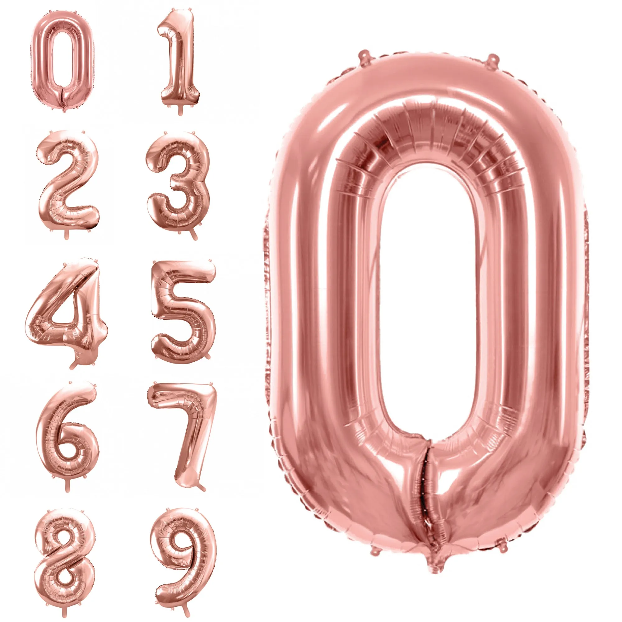 34 Rose Gold Number Balloon 0-9
