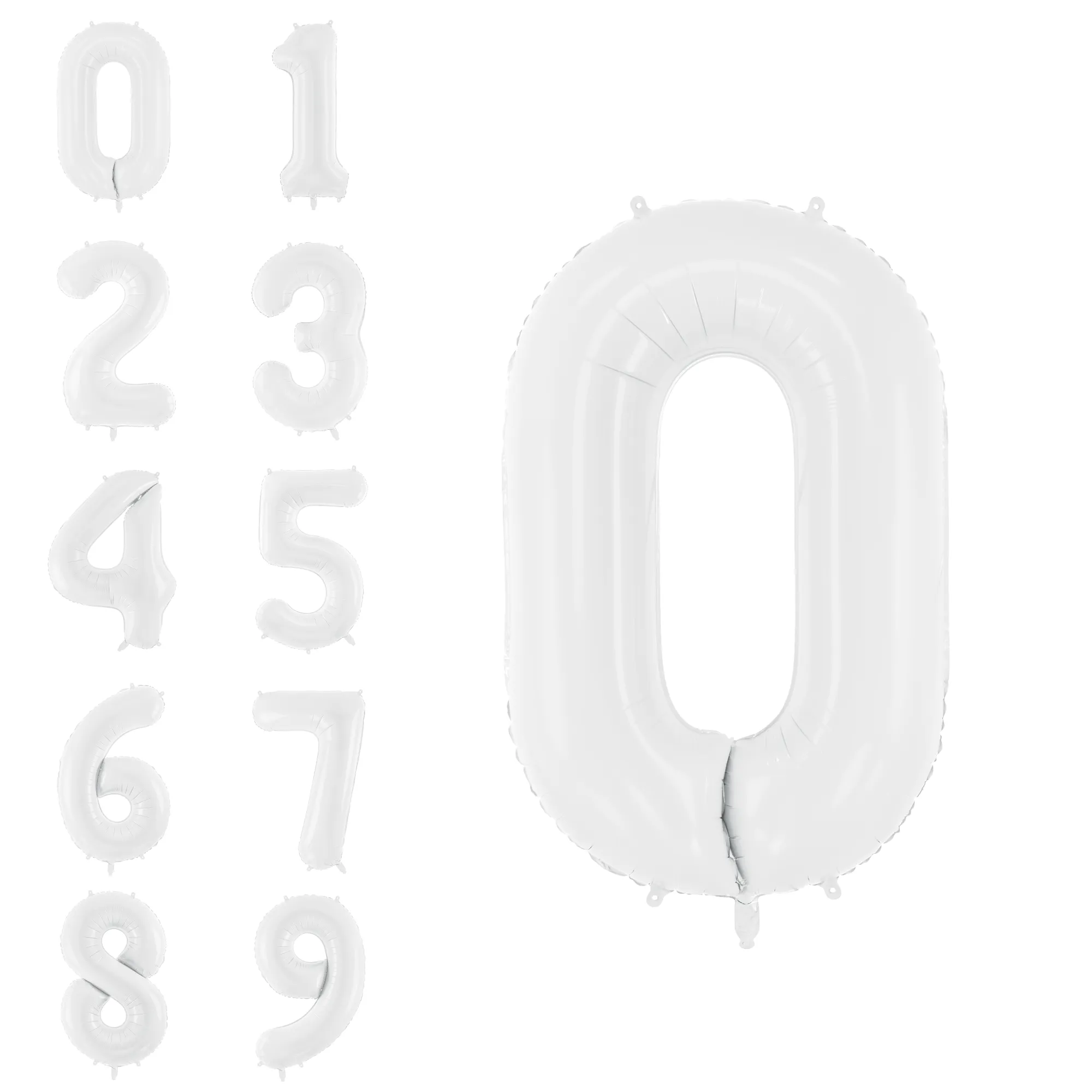 34 White Number Balloon 0-9
