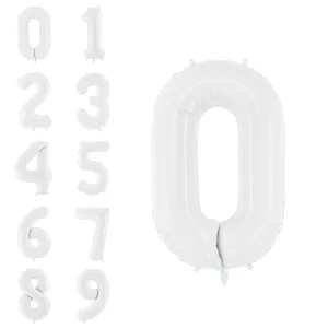 34 White Number Balloon 0-9