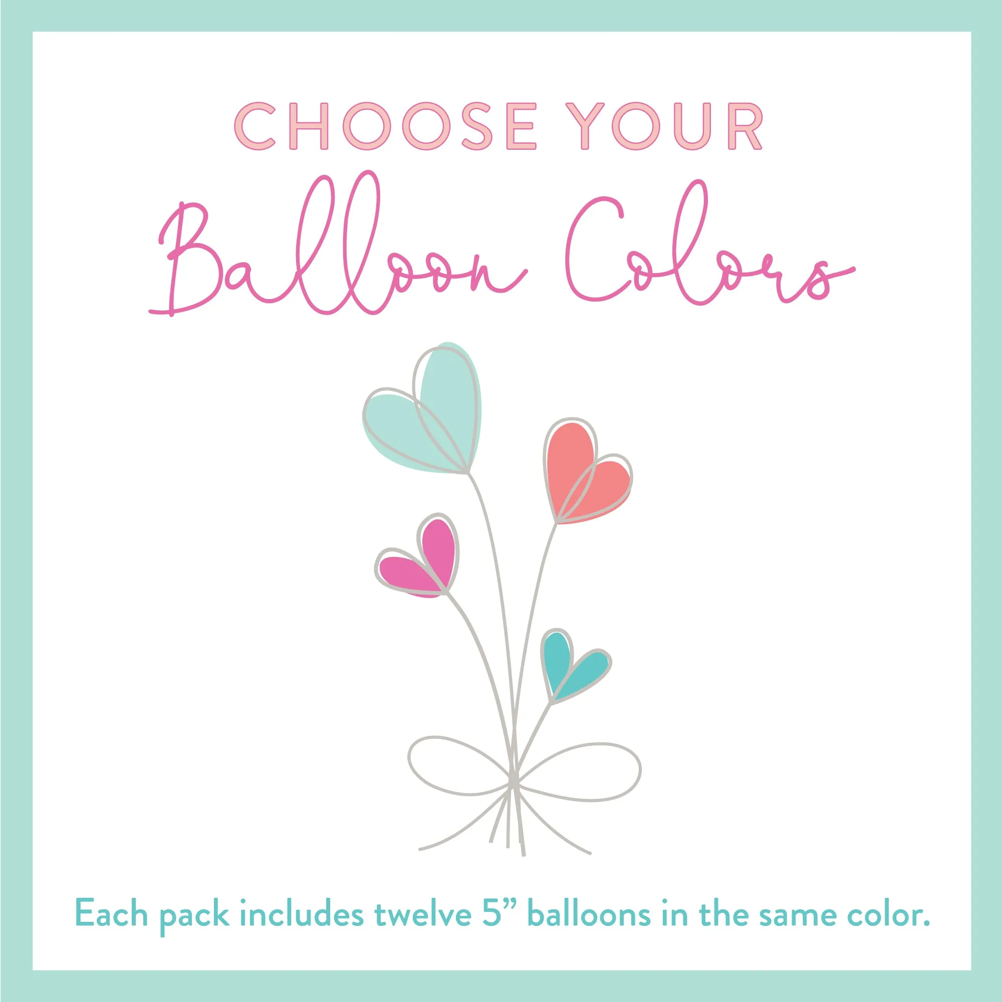 5 Small Latex Balloons Pack of 12 - Choose Your Color