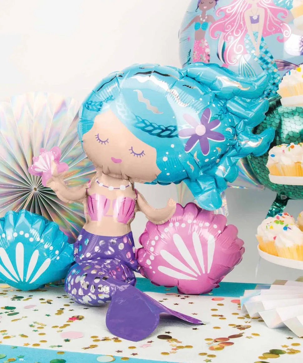 Air-Filled Sitting Shimmer Mermaid Balloon 18