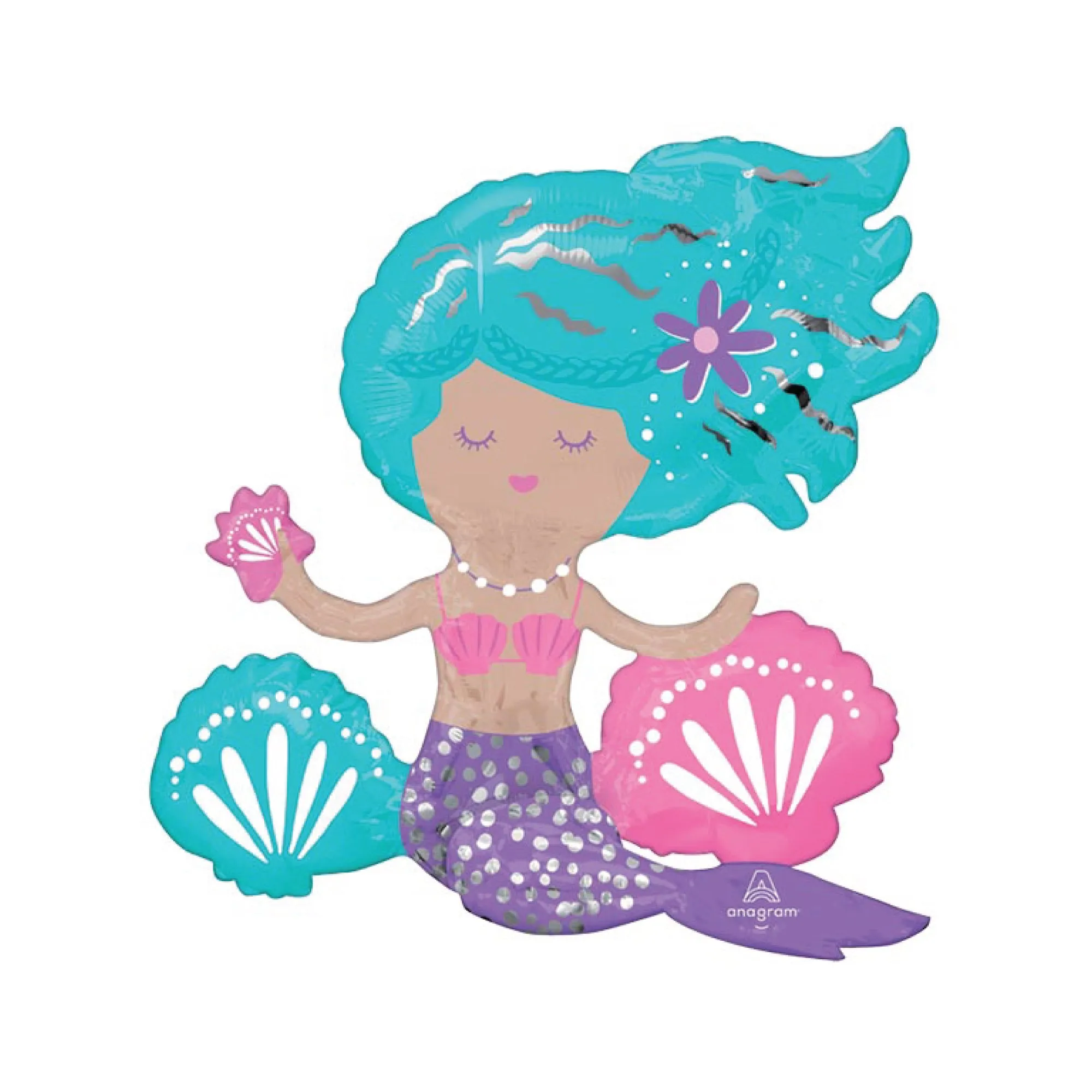 Air-Filled Sitting Shimmer Mermaid Balloon 18