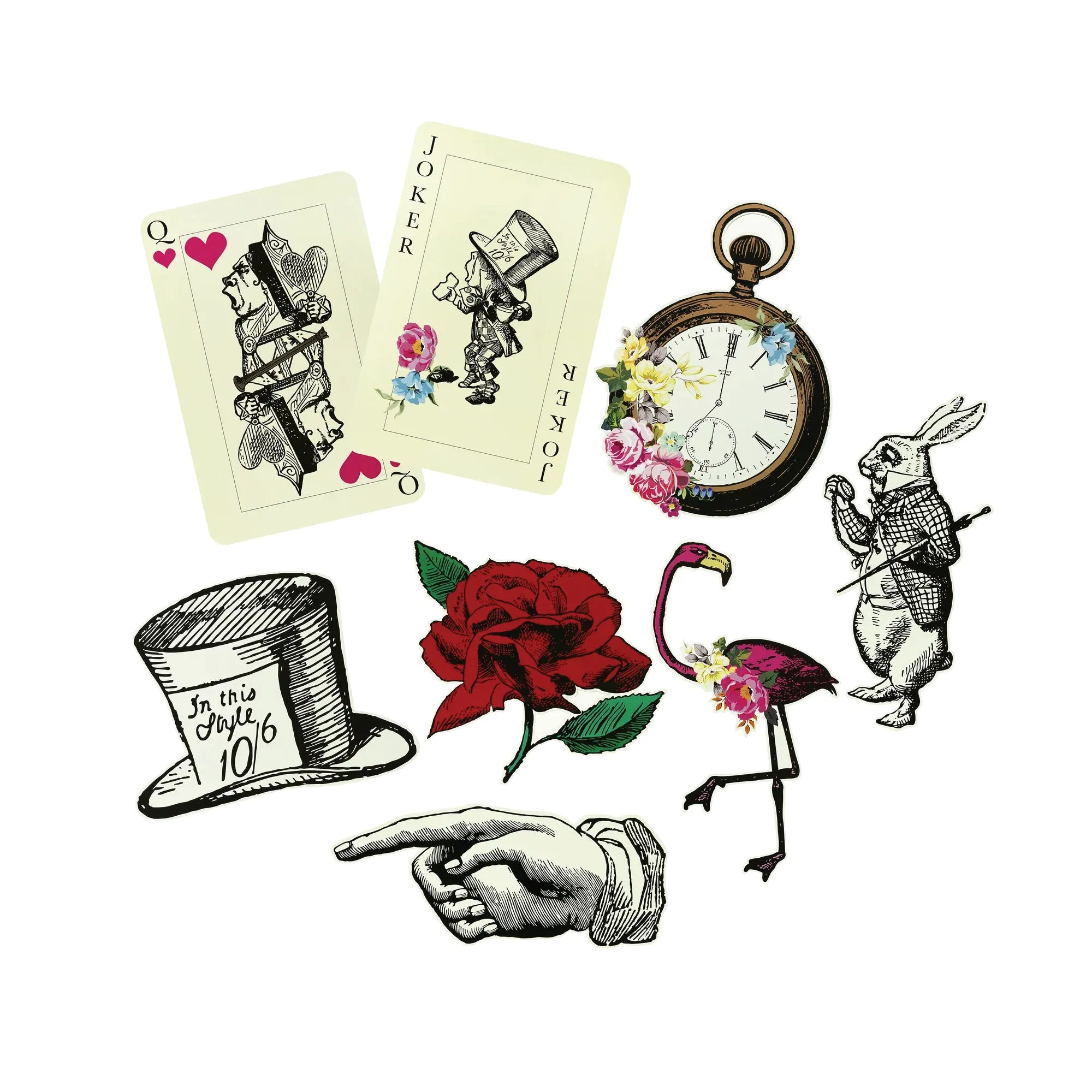 Alice in Wonderland Cutout Decorations 8ct