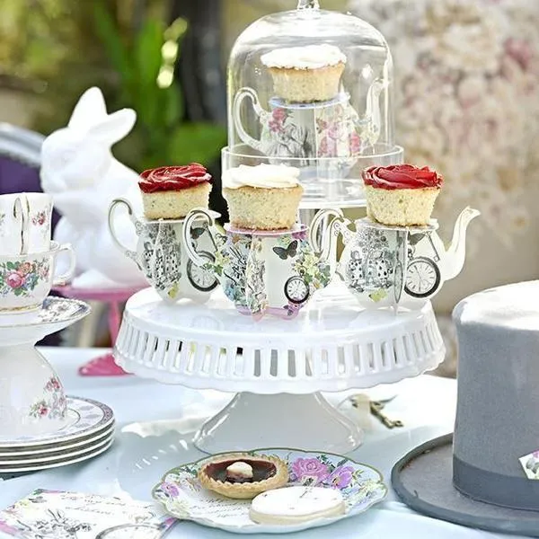 Alice in Wonderland Teapot Cupcake Stands 6ct