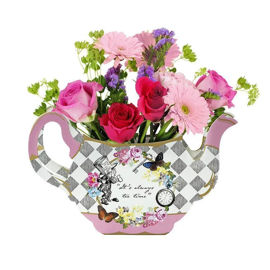 Alice in Wonderland Teapot Vase Table Topper