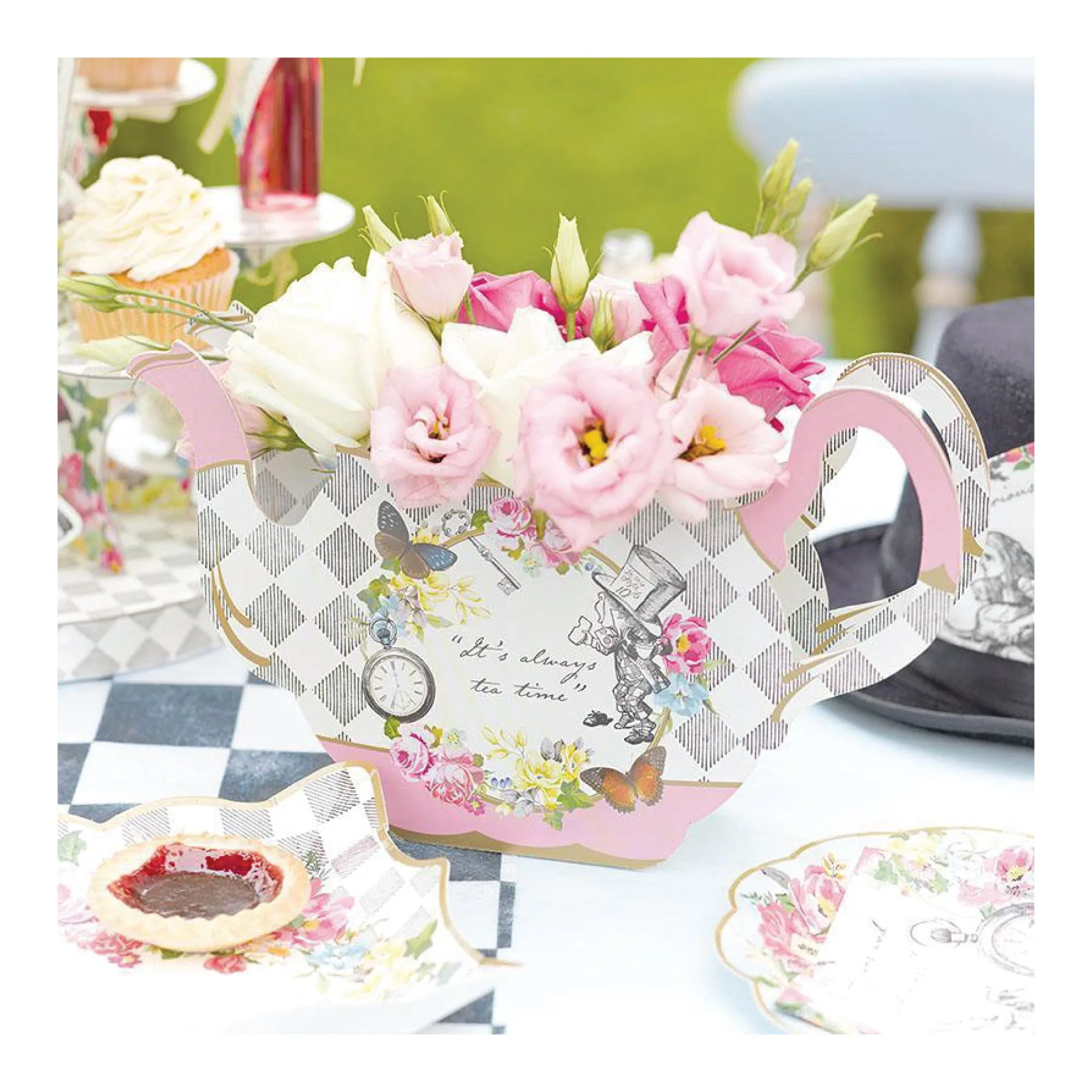 Alice in Wonderland Teapot Vase Table Topper