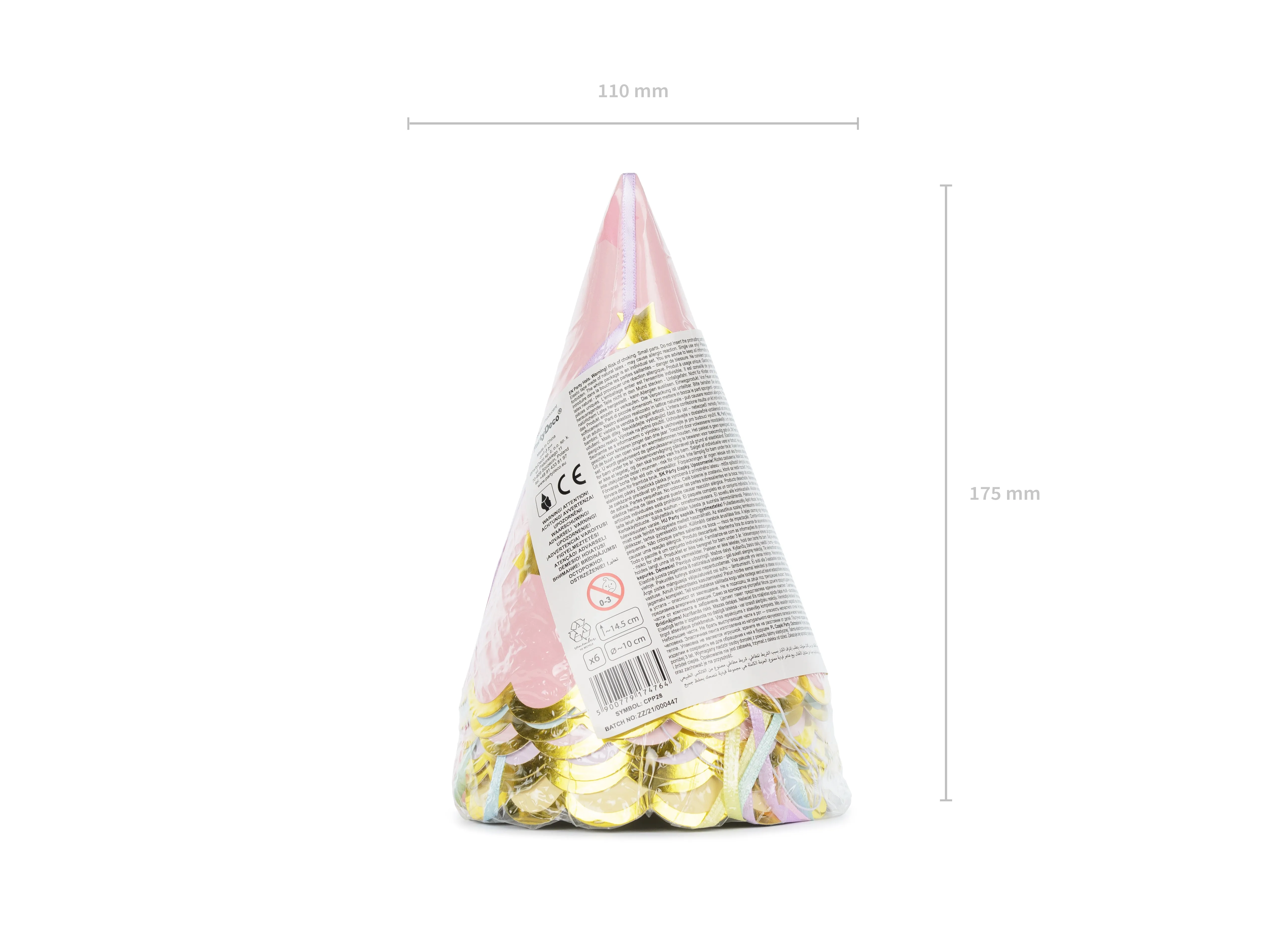 Assorted Pastel Star Party Hats 6ct