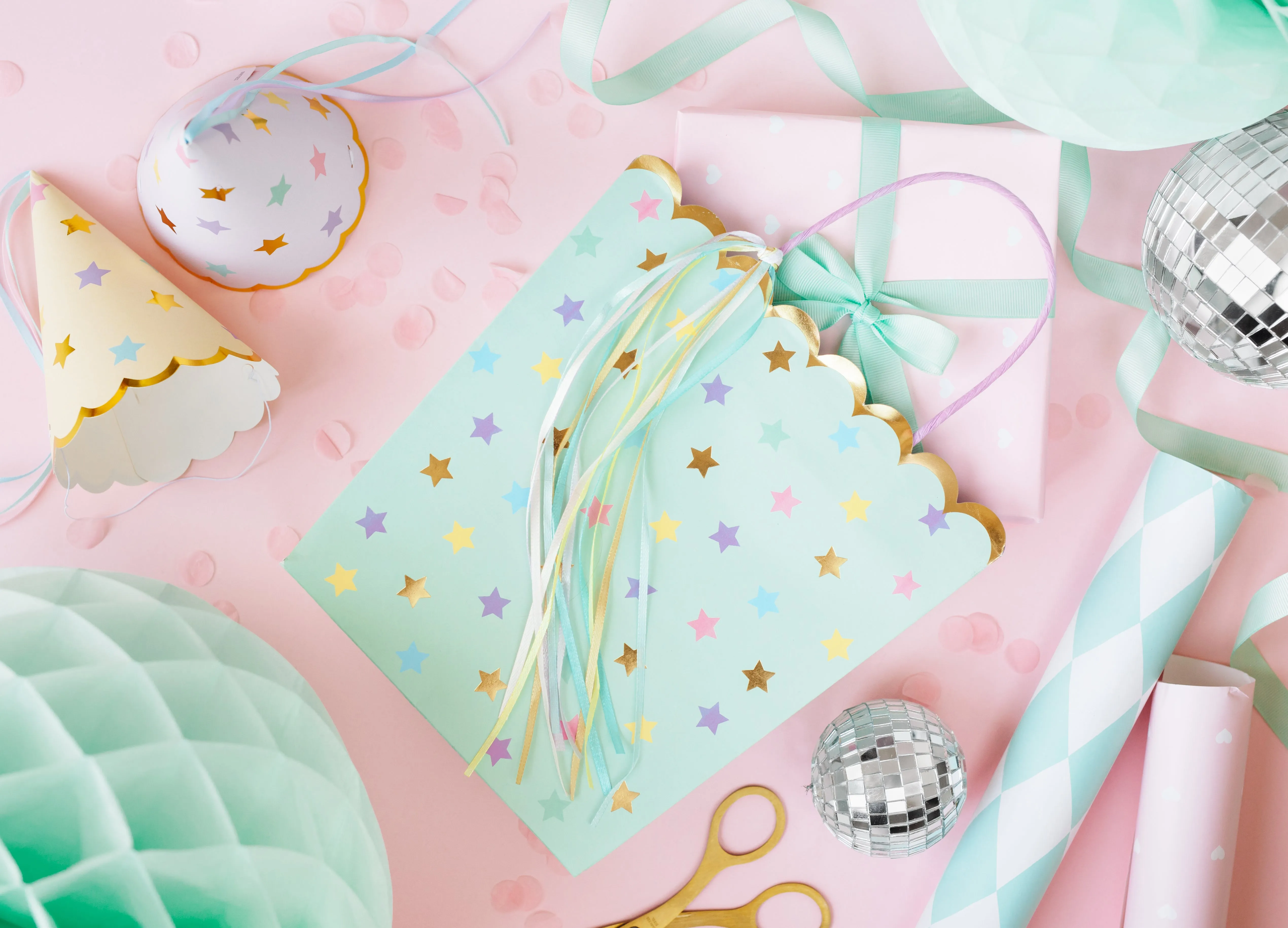 Assorted Pastel Star Party Hats 6ct