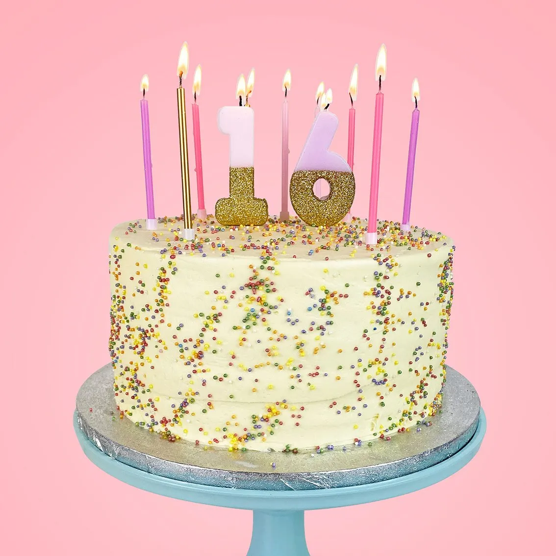 Assorted Pink Birthday Candles