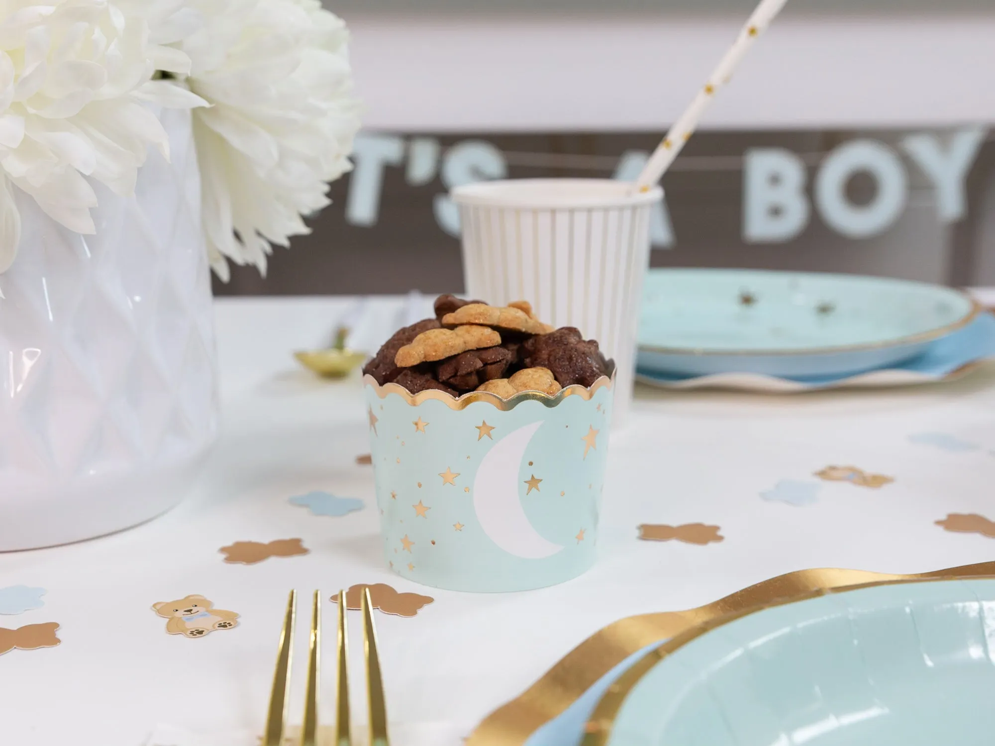 Baby Blue Moon and Star Food Cups 24ct