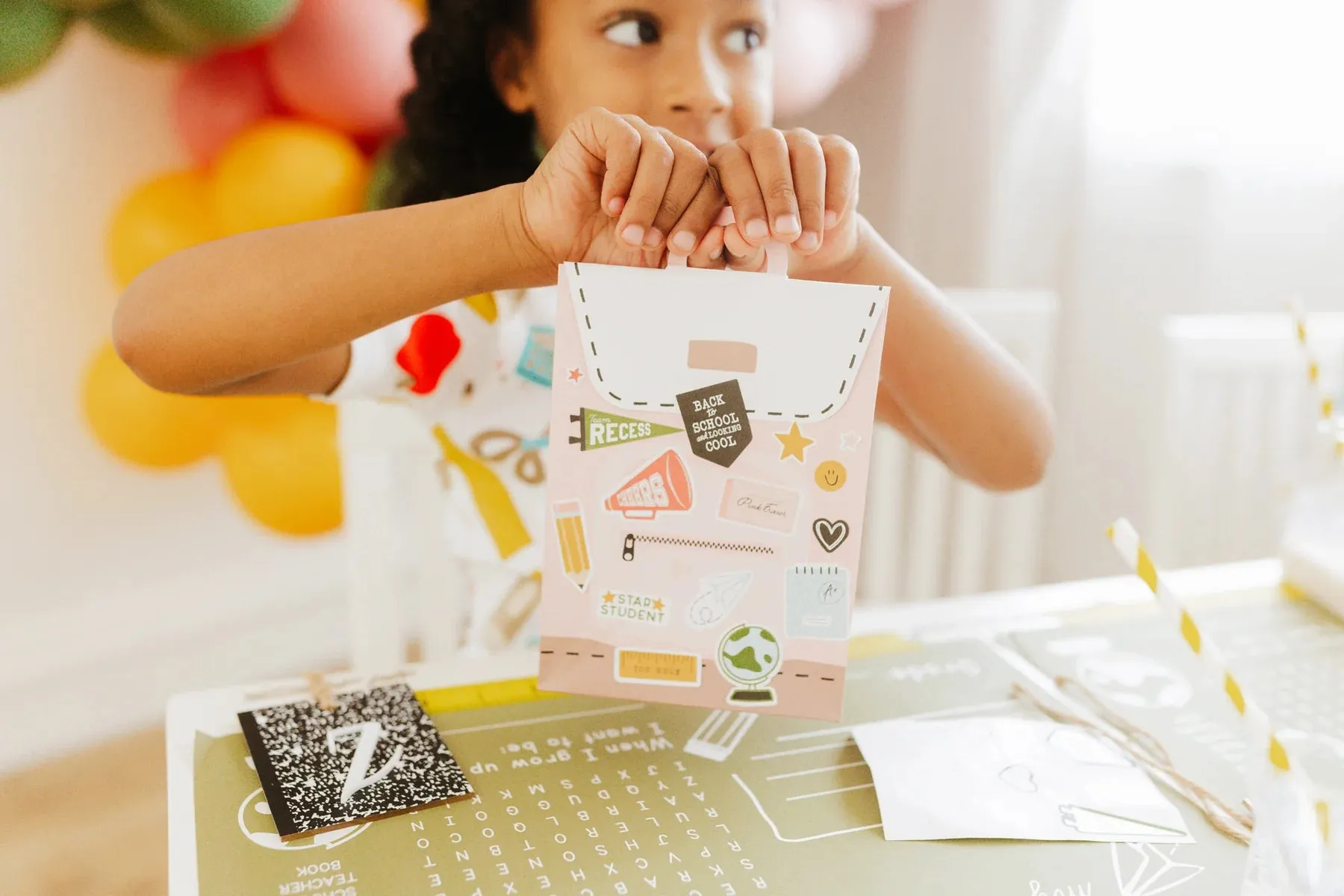 Back to School Backpack Favor Bags & Sticker Sheets 8ct