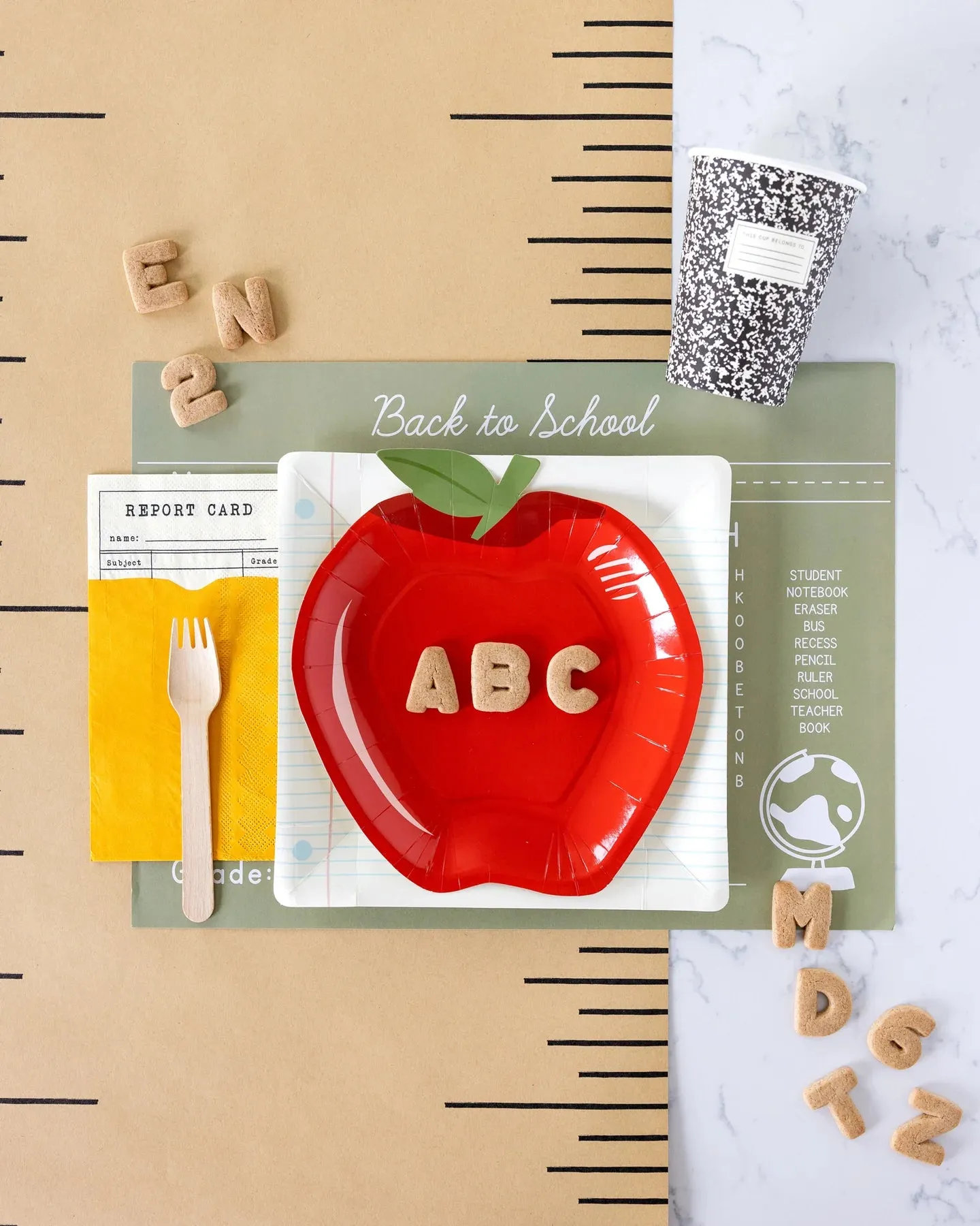 Back to School Notebook Paper Lunch Plates 8ct