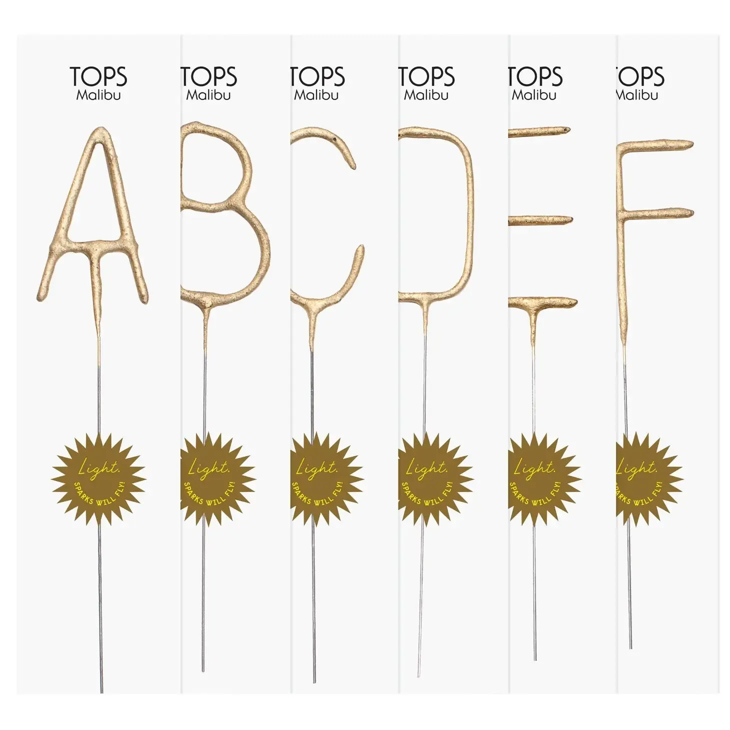 Big Golden Sparkler Letters. A-Z. &