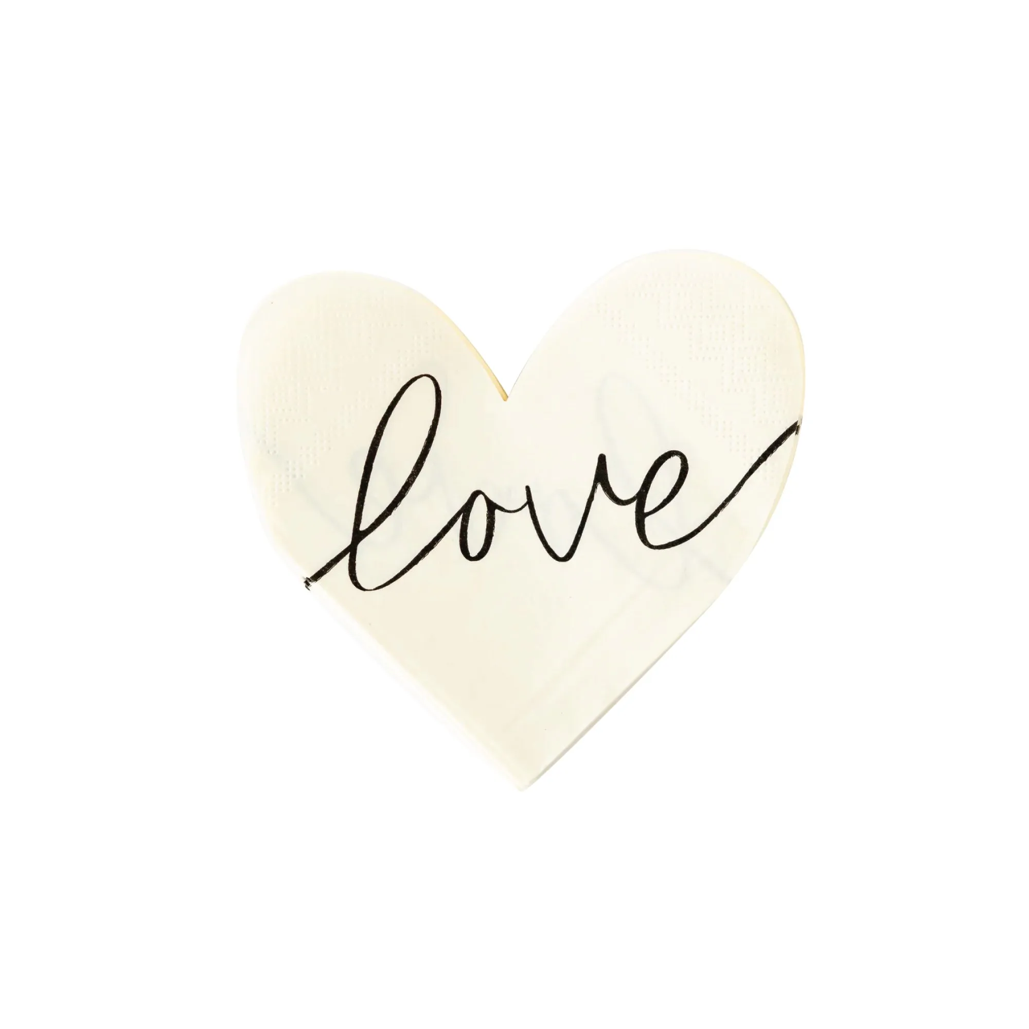 Black & Cream Love Heart Dessert Napkins 24ct