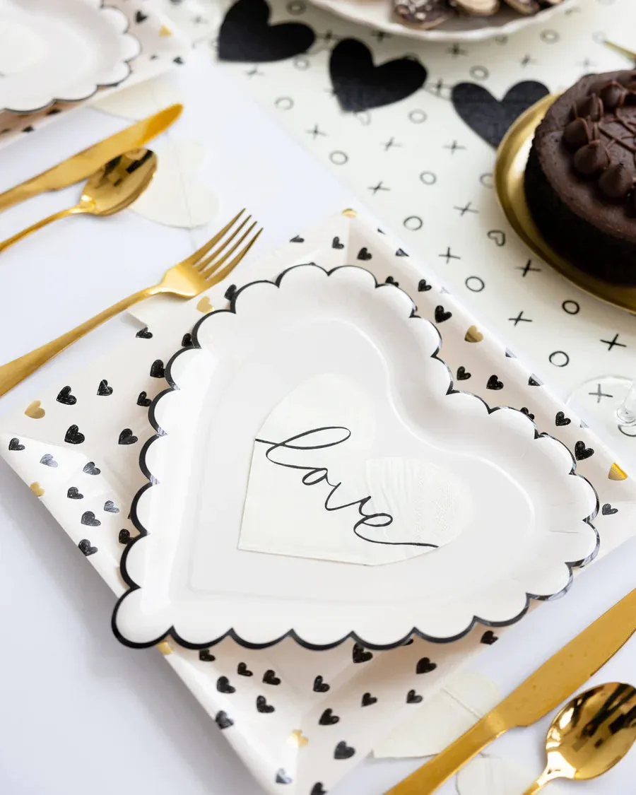 Black & Cream XOXO Paper Table Runner 10ft
