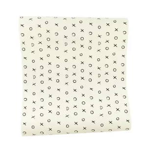 Black & Cream XOXO Paper Table Runner 10ft