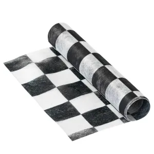 Black & White Check Table Runner 6.5ft