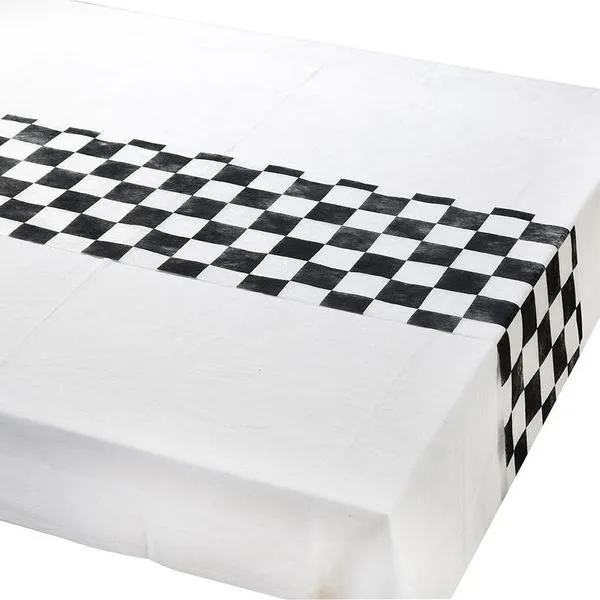 Black & White Check Table Runner 6.5ft