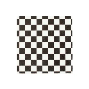 Black & White Checkered Lunch Napkins 16ct
